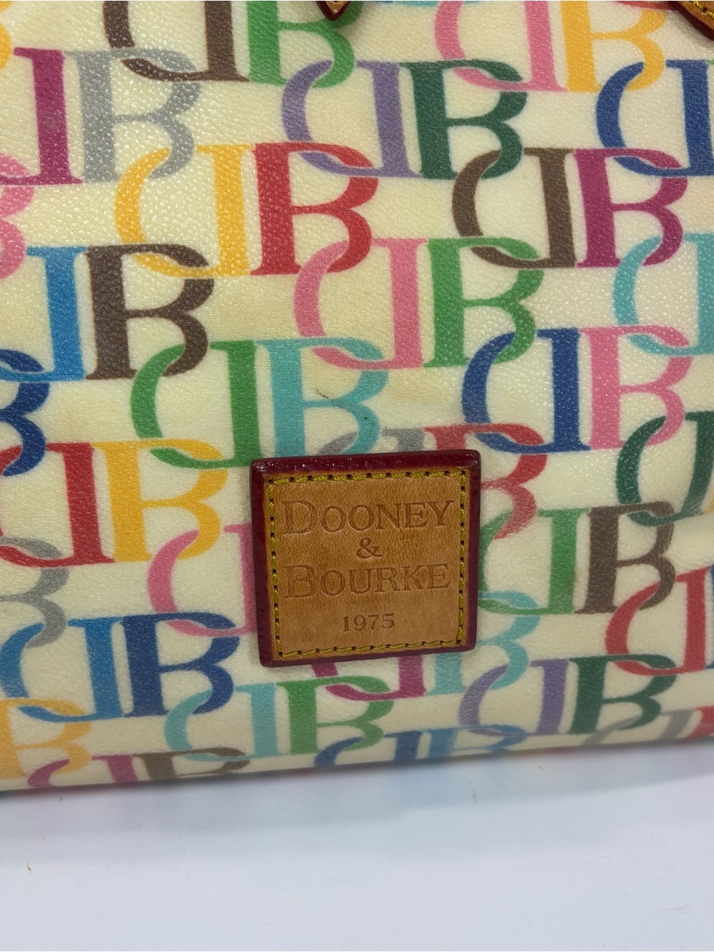 Vintage Dooney & Bourke 1975 Rainbow Monogram Tote Shoulder Bag Y2K Colorful EUC - Picture 4 of 11